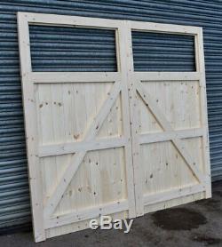 Wooden Garage Doors Heavy Duty Frame, Ledge & Braced Single Pane