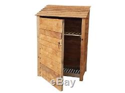 Wooden Log Store 6ft Elm Treated Outdoor Firewood Wood Storage
