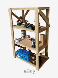Wooden MDF Shelving Garage Unit, 4 Tier EXTRA Heavy-Duty Racking Shelf Storage