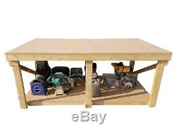 Wooden MDF Workbench with Wheels Heavy Duty 4ft to 8ft Length 4ft Depth