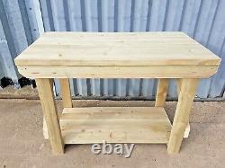 Wooden Pressure Treated Workbench Work Table Industrial Bench Heavy Duty