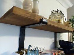 Wooden Shelves Rustic Industrial Scaffold Board With Wall Brackets Handmade/