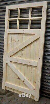 Wooden Side Garage Door Heavy Duty Frame, Ledge & Braced 6 Pane