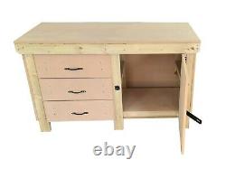 Wooden Workbench MDF Tool Cabinet with Lockable Cupboard Heavy-duty Work Table