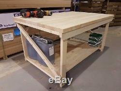 Wooden Workbench Super Heavy Duty 3ft to 6ft Length 4ft Depth Indoor Outdoor
