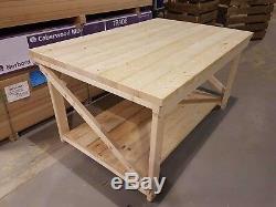 Wooden Workbench Super Heavy Duty 3ft to 6ft Length 4ft Depth Indoor Outdoor