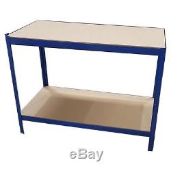 Work Bench/ Station / Wood Shelf for Garage/Warehouse/Shed Heavy Duty Steel Blue