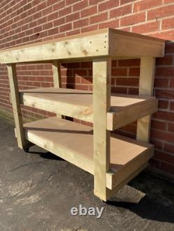 Workbench 4ft Mdf Top Workbench, With 2 Shelves -heavy Duty-