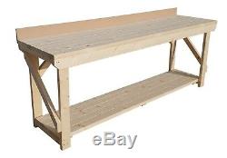 Workbench With Rear MDF Up stand Wooden Industrial Garage Heavy Duty Table