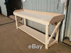 Workbench With Rear MDF Up stand Wooden Industrial Garage Heavy Duty Table