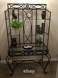 Wrought Iron Bakers Rack style with Glass Shelves