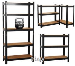 X2 Heavy-Duty Garage Shelving Units 5Tier Racking Metal Storage Shelves Boltless