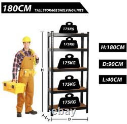 X2 Heavy-Duty Garage Shelving Units 5Tier Racking Metal Storage Shelves Boltless