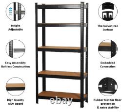 X2 Heavy-Duty Garage Shelving Units 5Tier Racking Metal Storage Shelves Boltless