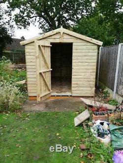 12'x8' Tanalised 19mm T & G Feuillure Potting Shed / Inc Banc & Système Shelving