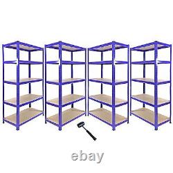 1 x Étagère d'angle de rangement de garage 4 x étagères métalliques robustes sans boulons de 90cm