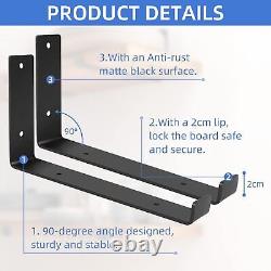 2X Équerres d'étagères en planche d'échafaudage rustique en acier robuste industriel- Support mural lourd - Royaume-Uni