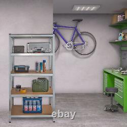 2 x Étagères Robustes 180x90x45 cm Rangement Métal Garage Entrepôt Acier