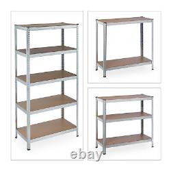 2 x Étagères Robustes 180x90x45 cm Rangement Métal Garage Entrepôt Acier