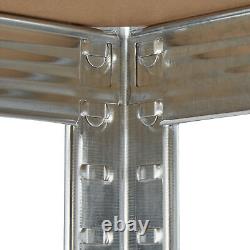 2 x Étagères Robustes 180x90x45 cm Rangement Métal Garage Entrepôt Acier