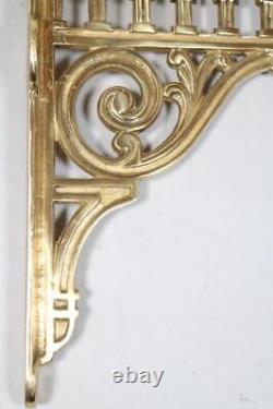 3x Large Victorian Style Brass Wall Shelf Brackets Défilement Et Conception De Galerie 8