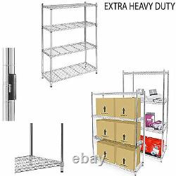 4 Niveaux Chrome Wire Shelving Kits Heavy Duty Storage Hauteur Est De 6ft