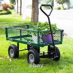 550kg Chariot de jardin en métal vert robuste, brouette utilitaire, chariot de jardin maison Royaume-Uni