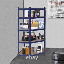5 Niveaux Garage Corner Étagère De Rangement En Acier Lourd Charge 280kg/unit Blue