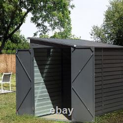 Abri de jardin en métal robuste 9x5ft toit pentu étagère de rangement d'outils d'extérieur Royaume-Uni Abri de jardin en métal robuste 9x5ft toit pentu étagère de rangement d'outils d'extérieur Royaume-Uni