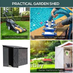 Abri de jardin en métal robuste 9x5ft toit pentu étagère de rangement d'outils d'extérieur Royaume-Uni