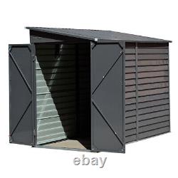 Abri de jardin en métal robuste 9x5ft toit pentu étagère de rangement d'outils d'extérieur Royaume-Uni