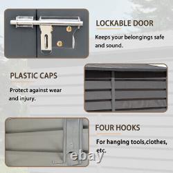 Abri de jardin en métal robuste 9x5ft toit pentu étagère de rangement d'outils d'extérieur Royaume-Uni