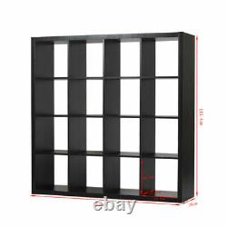 Affichage Unitaire 16 Cube Bookshelf Storage Bookcase Shelves Holder Home Office Black