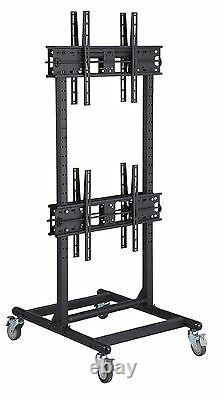 Allcam Fs1046 Chariot Tv Double Face À Double Face Avec Supports 4 Tv Multi Stand