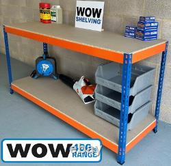 Banc de travail robuste pour atelier industriel, garage, abri de jardin, banc de rangement et d'emballage