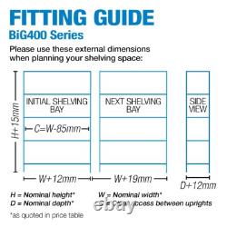 BiGDUG Étagère en Acier à 4 Niveaux Capacité Lourde 1320kg 244h cm Entrepôt