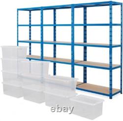 BiGDUG Rayonnage de garage robuste 3 baies 1790H x 900L mm étagères bleues