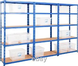 BiGDUG Rayonnage de garage robuste 3 baies 1790H x 900L mm étagères bleues