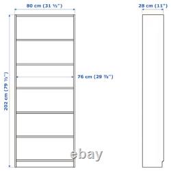 Bibliothèque IKEA BILLY blanche, étagère robuste, unité de rangement, étagère de stockage 80x28x202cm