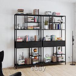 Bibliothèque robuste de 6 pieds avec tiroirs Étagères de rangement à domicile Armoire ouverte de présentation