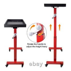 Chariot d'outils de garage ajustable robuste, chariot de station de travail mobile avec étagère de rangement
