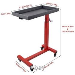 Chariot d'outils de garage ajustable robuste, chariot de station de travail mobile avec étagère de rangement