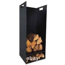 Chariot de rangement pour bûches de bois avec double étagère, support de stockage intérieur près du foyer