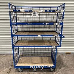 Chariot mobile de rayonnage avec cadre en acier à 6 roues et 5 étagères robuste