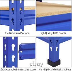 Élégant étagère de garage à 5 niveaux, robuste, réglable, rack de rangement bleu
