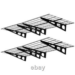 Ensemble de 2 étagères de garage réglables murales lourdes de 2x6 pieds