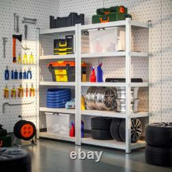 Ensemble de 2 unités de rayonnage en métal pour garage, étagères de stockage lourdes pour entrepôt