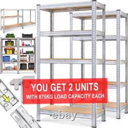 Ensemble de 2 unités de rayonnage en métal pour garage, étagères de stockage lourdes pour entrepôt