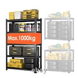 Étagère Métallique Noire Résistante 183x90x40cm avec 5 Niveaux pour Garage et Rangement