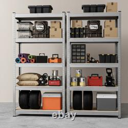 Étagère à 5 niveaux en métal pour garage, rayonnage de rangement robuste, unité d'étagères 150x70x30cm